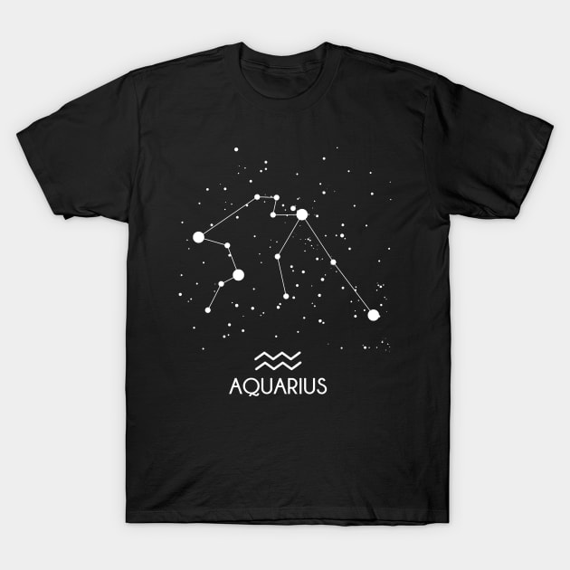 Aquarius Constellation Zodiac Symbol T-Shirt by Wolfek246